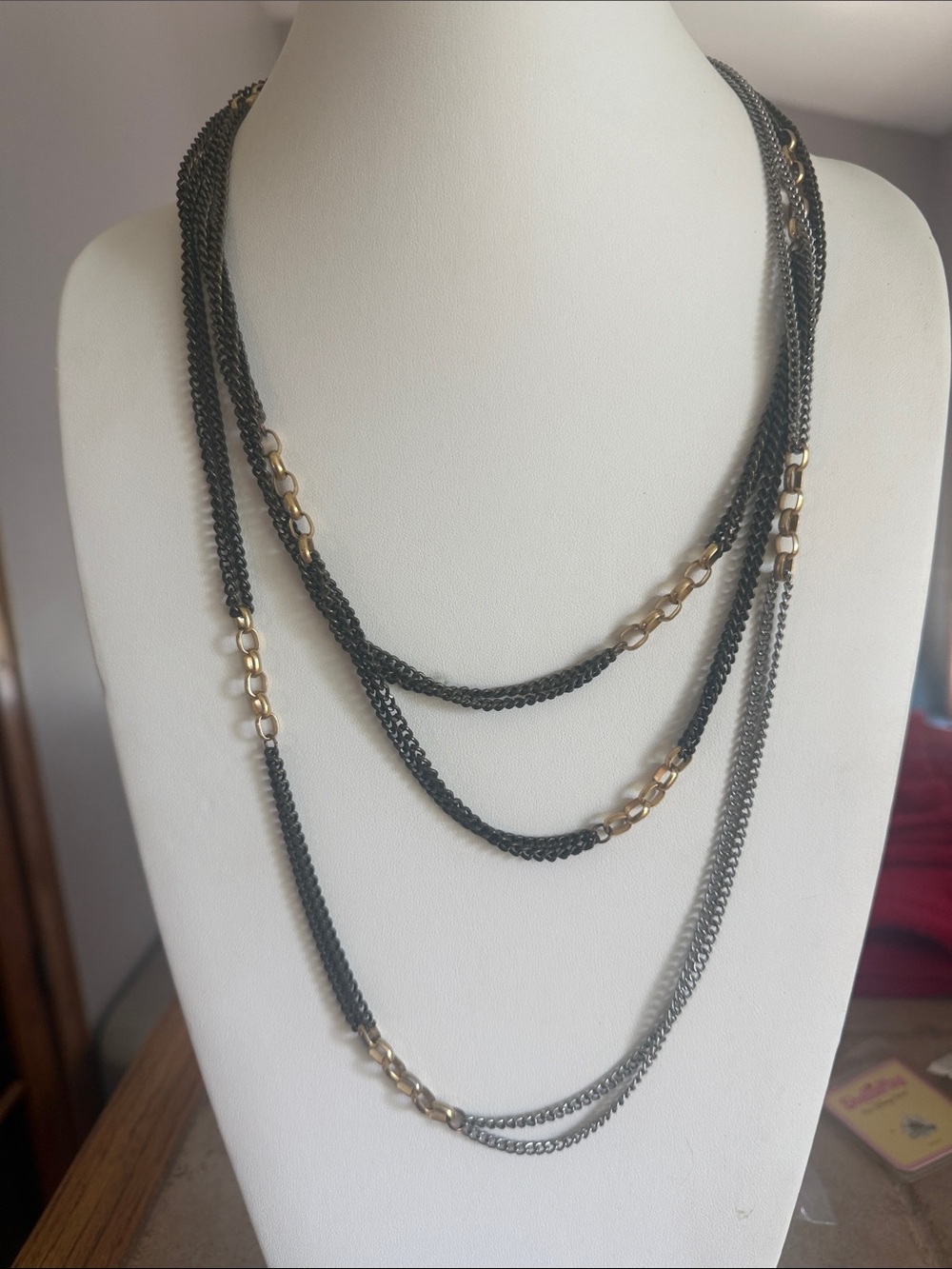 Subversive for Target Layered Black and Gold Multi-Strand Women’s Necklace